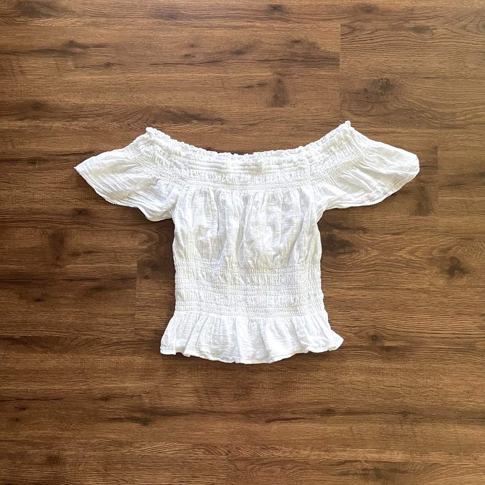 Off the Shoulder White Blouse